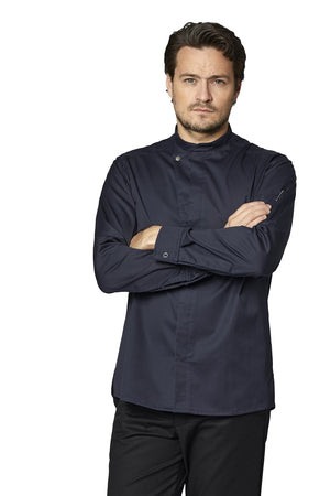 KOKKE-/SERVICEJAKKE LANG ARM - Herre/ dame - Navy - 23515 - Modekompagniet.dk