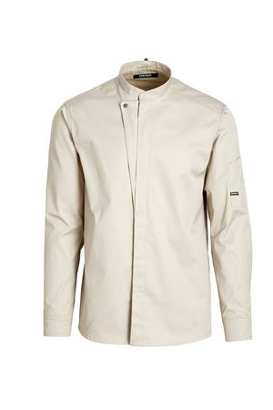 KOKKE-/SERVICEJAKKE LANG ARM - Herre/ dame - Sand - 23515 - Modekompagniet.dk