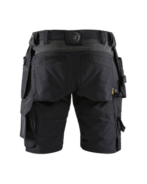Håndværkershorts 4-vejs stretch, Herre/Dame, Sort/ Mørk Grå - Blåkläder  1520-1645-9998