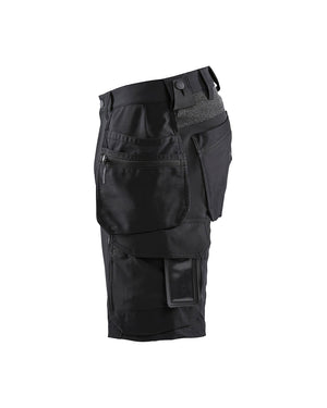 Håndværkershorts 4-vejs stretch, Herre/Dame, Sort/ Mørk Grå - Blåkläder  1520-1645-9998
