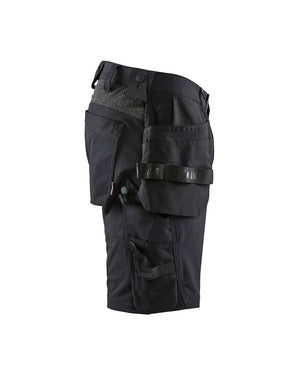 Håndværkershorts 4-vejs stretch, Herre/Dame, Sort/ Mørk Grå - Blåkläder  1520-1645-9998