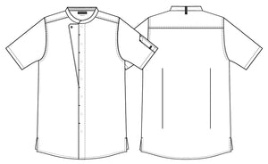 KOKKE-/SERVICEJAKKE KORT ARM - Herre/ Dame - Navy - 23516 - Modekompagniet.dk