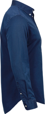 Casual twill shirt - Herre - Denim - Style 4002 - Modekompagniet.dk