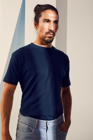 T-TIME T-shirt 100% bomuld - Indigo blå - ID510 - Modekompagniet.dk