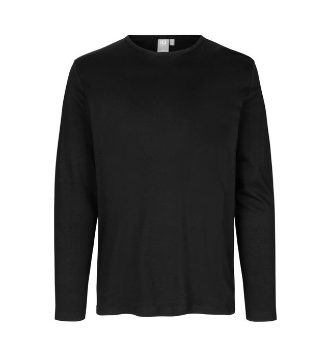 Interlock T-shirt med lange ærmer - Sort - ID 0518 - Modekompagniet.dk
