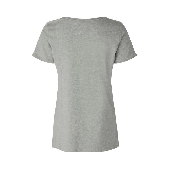 V-neck T-shirt - Dame - Grå - ID 0543 - Modekompagniet.dk