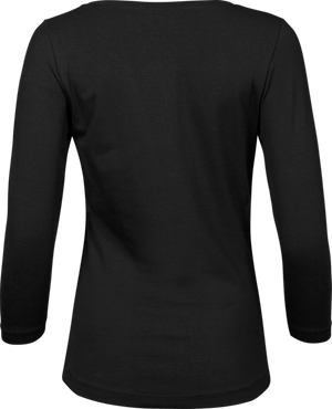 3/4 stretch sleeve tee - Dame - Sort - Style 460 - Modekompagniet.dk