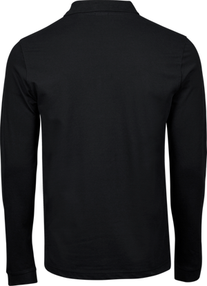 Luxury stretch langærmet polo - Herre - Sort - Style 1406 Teejays - Modekompagniet.dk